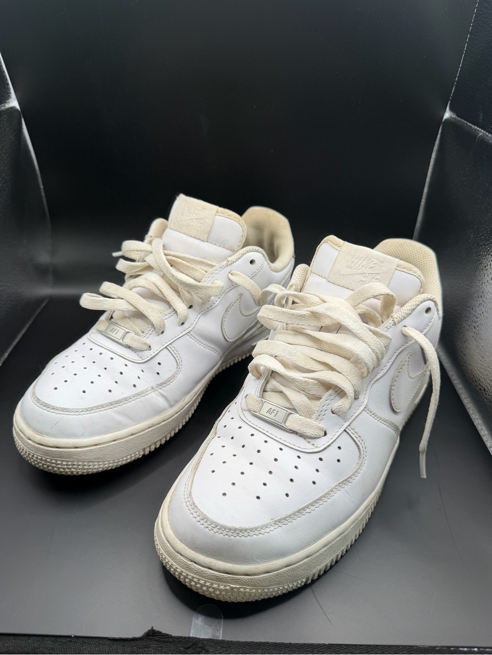 Nike Air Force 1 ‘07 Triple White Leather Sneakers Women’s 9.5